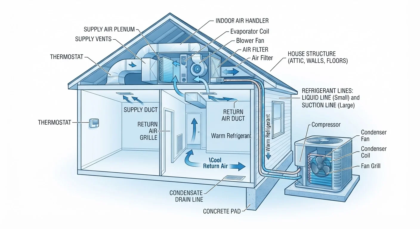 How a Central Air Conditioning System Actually Moves Heat